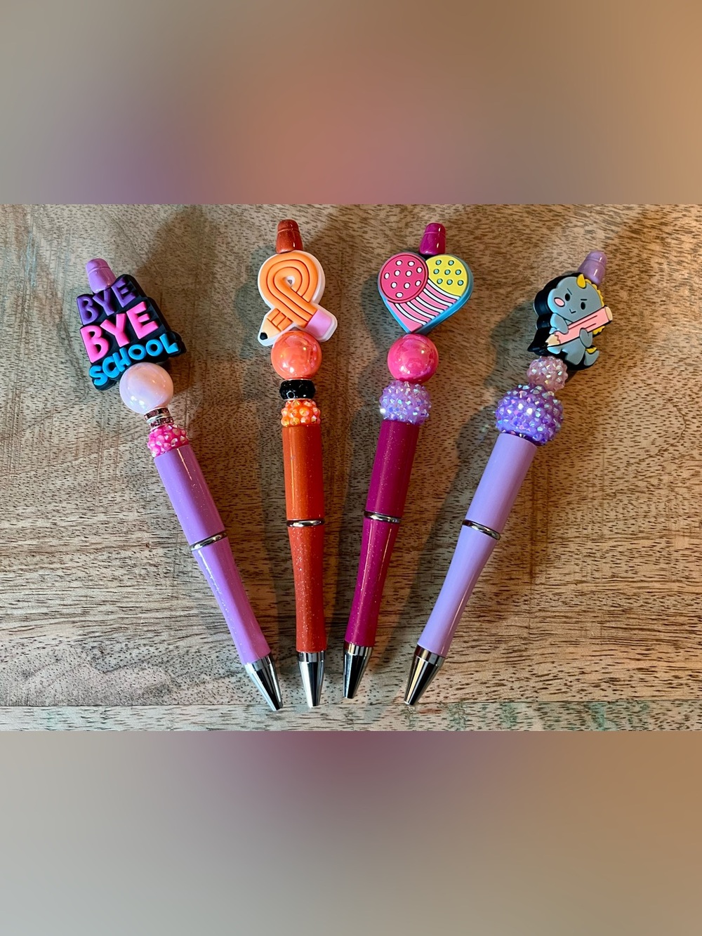 NEW & Handmade Beaded Pens Set of 4 - Teachers